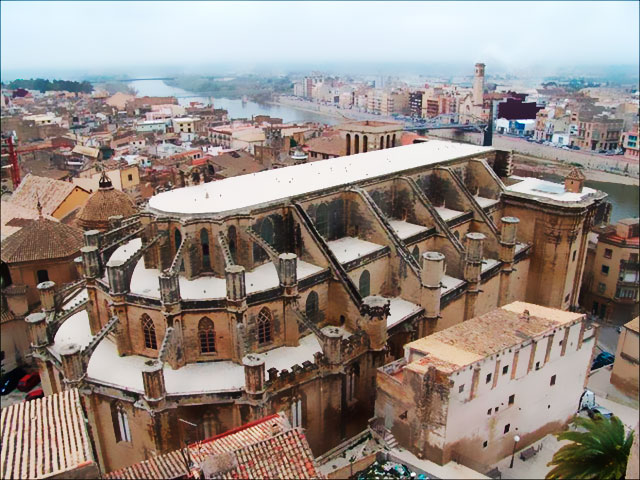 "Catedral de Tortosa, vista aèria de l'edifici"