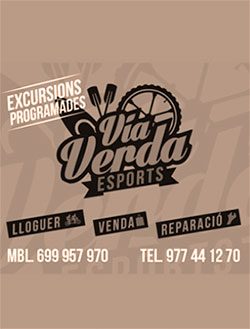 "Cartell publicitari empresa Via Verda Esports"